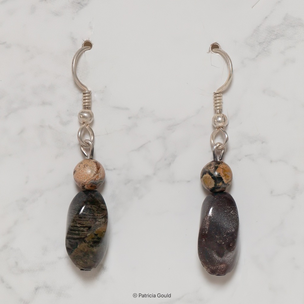 New - EA21 - Handmade Earrings - Picasso Jasper, one of a kind